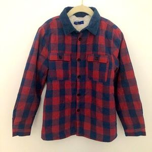 Maison Me Boys 8y Sherpa lined plaid shirt…